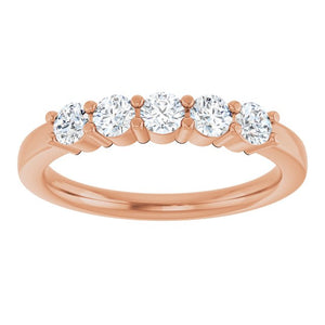 14K White Gold Natural Diamond Anniversary Band – 5/8 CTW