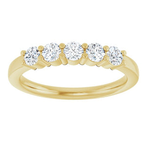 14K White Gold Natural Diamond Anniversary Band – 5/8 CTW