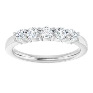 14K White Gold Natural Diamond Anniversary Band – 5/8 CTW