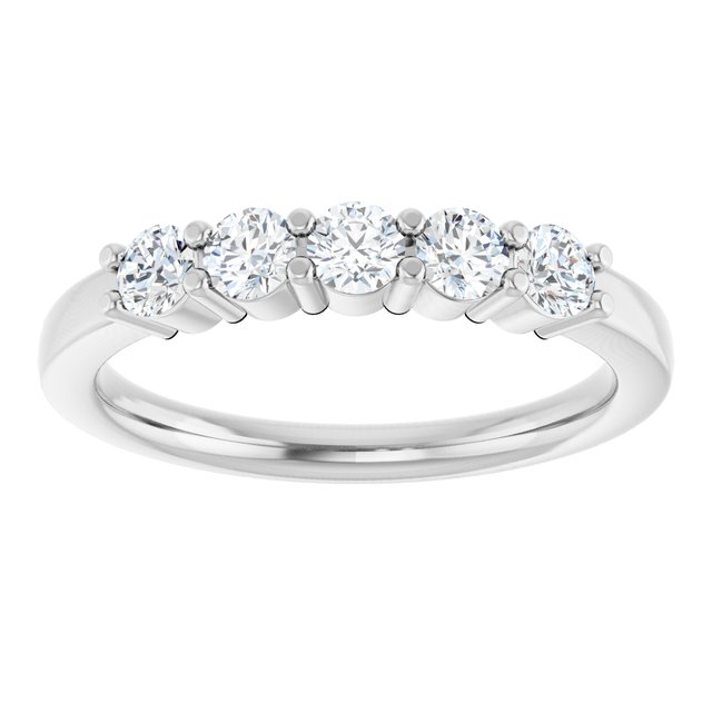 14K White 5/8 CTW Natural Diamond Anniversary Band