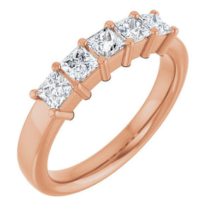 14K White Gold Natural Diamond Anniversary Band – 5/8 CTW