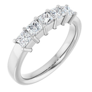 14K White Gold Natural Diamond Anniversary Band – 5/8 CTW