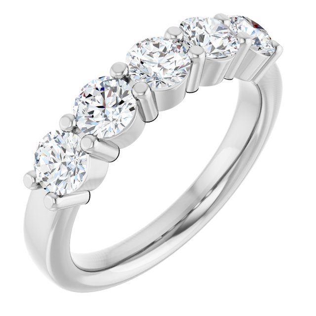 14K Gold & Platinum Lab-Grown Diamond Anniversary Band - Options Available
