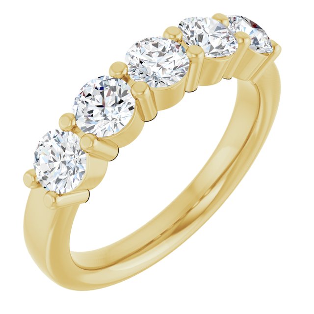 14K Gold & Platinum Lab-Grown Diamond Anniversary Band - Options Available