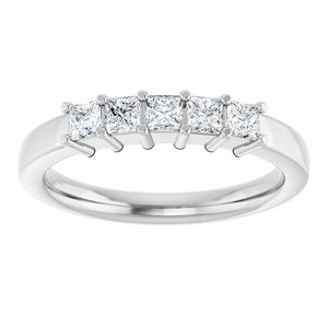 14K White Gold Natural Diamond Anniversary Band – 5/8 CTW