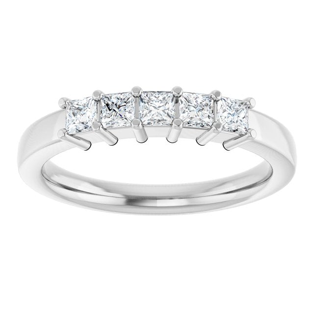 14K White 5/8 CTW Natural Diamond Anniversary Band