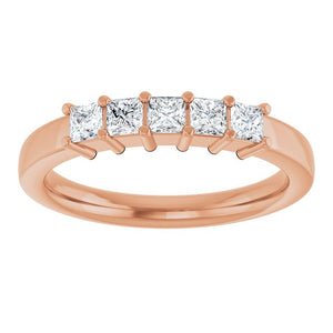 14K White Gold Natural Diamond Anniversary Band – 5/8 CTW