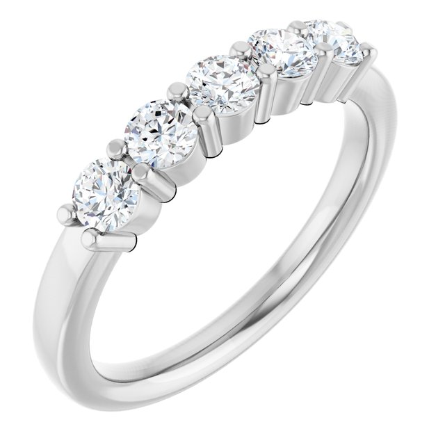 14K White 5/8 CTW Natural Diamond Anniversary Band