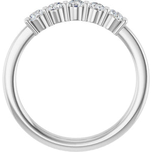 14K White Gold Natural Diamond Anniversary Band – 5/8 CTW