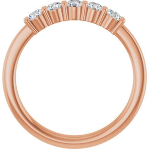 14K White Gold Natural Diamond Anniversary Band – 5/8 CTW