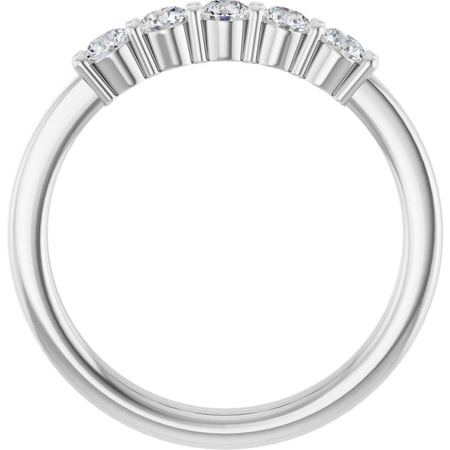 14K White 5/8 CTW Natural Diamond Anniversary Band