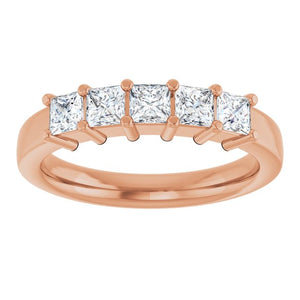 14K White Gold Natural Diamond Anniversary Band – 5/8 CTW