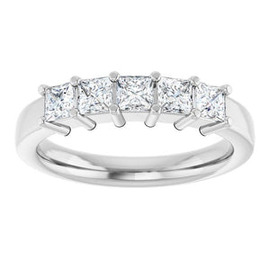 14K White Gold Natural Diamond Anniversary Band – 5/8 CTW