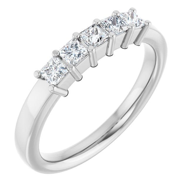 14K White Gold Diamond Anniversary Band – 5/8 Carat Elegance