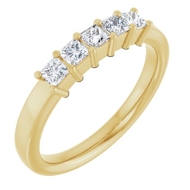 14K White 5/8 CTW Natural Diamond Anniversary Band