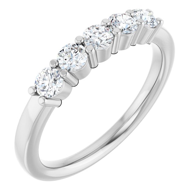 14K White 5/8 CTW Natural Diamond Anniversary Band