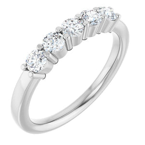 14K White Gold Natural Diamond Anniversary Band – 5/8 CTW