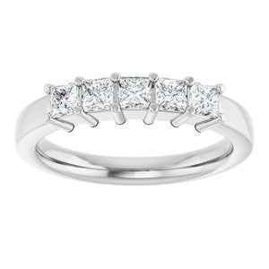 14K White Gold Natural Diamond Anniversary Band – 5/8 CTW