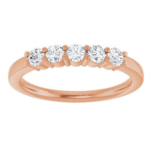 14K White Gold Natural Diamond Anniversary Band – 5/8 CTW