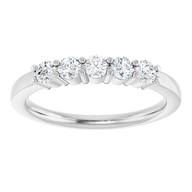 14K White 5/8 CTW Natural Diamond Anniversary Band