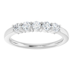 14K White Gold Natural Diamond Anniversary Band – 5/8 CTW