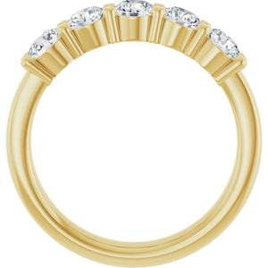 14K White Gold Natural Diamond Anniversary Band – 5/8 CTW