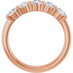 14K White Gold Natural Diamond Anniversary Band – 5/8 CTW