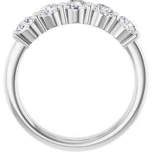 14K White Gold Natural Diamond Anniversary Band – 5/8 CTW