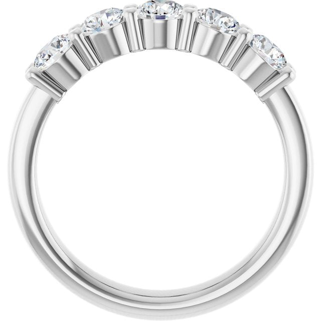 14K White 5/8 CTW Natural Diamond Anniversary Band