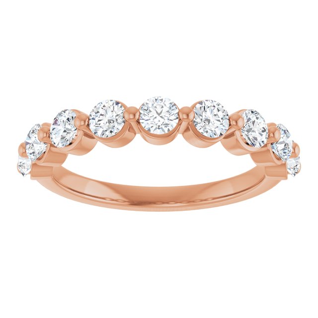 14K Rose Gold 1/3 CTW Diamond Anniversary Ring in Marquise Design