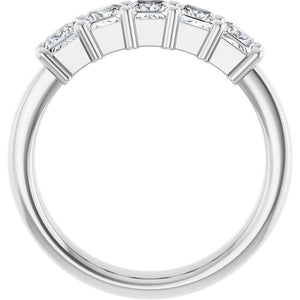 14K White Gold Natural Diamond Anniversary Band – 5/8 CTW