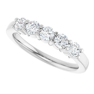 14K White Gold Natural Diamond Anniversary Band – 5/8 CTW