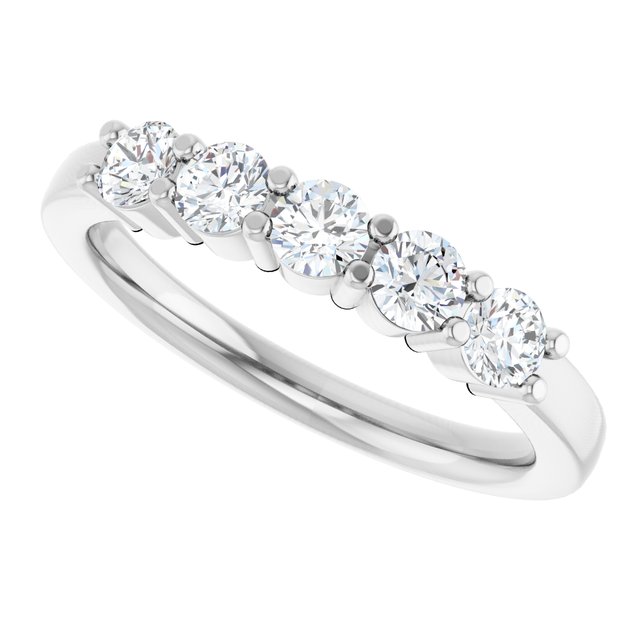 14K White 5/8 CTW Natural Diamond Anniversary Band