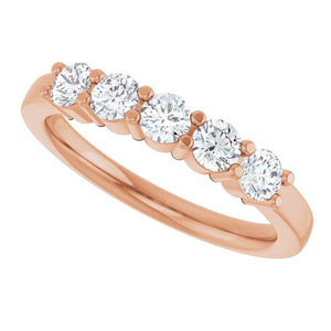14K White Gold Natural Diamond Anniversary Band – 5/8 CTW