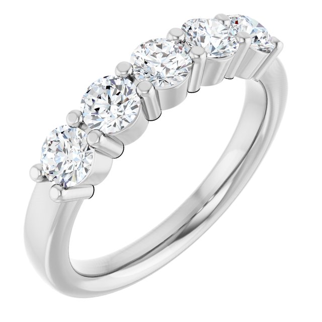 14K White Gold Diamond Anniversary Band – 5/8 Carat Elegance