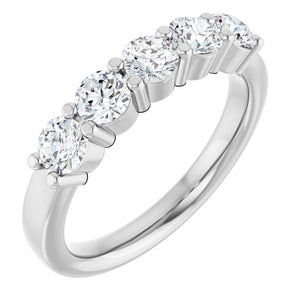 14K Gold & Platinum Natural Diamond Anniversary Band - Options Available
