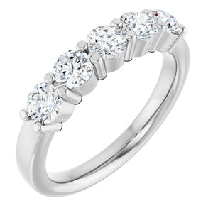 14K White Gold Natural Diamond Anniversary Band – 5/8 CTW