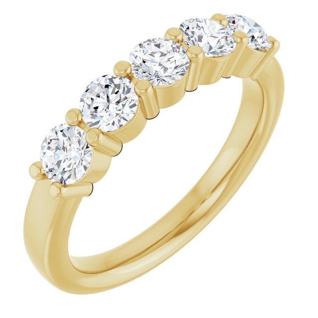 14K Gold & Platinum Natural Diamond Anniversary Band - Options Available