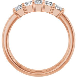 14K White Gold Natural Diamond Anniversary Band – 5/8 CTW