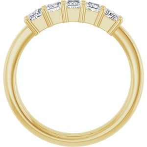 14K White Gold Natural Diamond Anniversary Band – 5/8 CTW