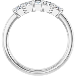 14K White Gold Natural Diamond Anniversary Band – 5/8 CTW