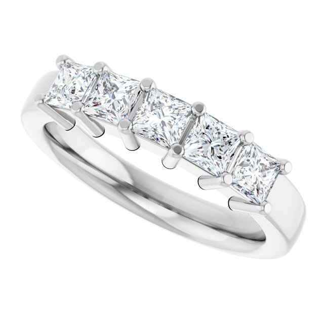 14K White Gold Diamond Anniversary Band – 5/8 Carat Elegance