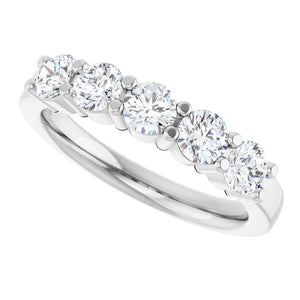 14K White Gold Natural Diamond Anniversary Band – 5/8 CTW