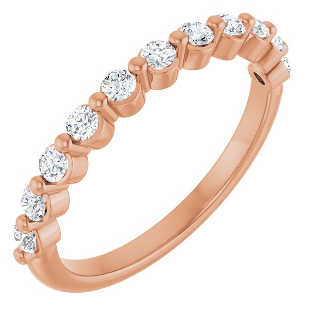 14K Rose Gold 1/3 CTW Diamond Anniversary Ring in Marquise Design