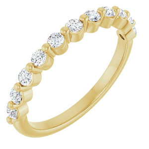 14K Gold & Platinum Lab-Grown Diamond Anniversary Band - Options Available
