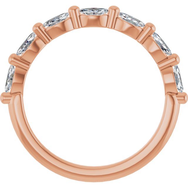 14K Rose Gold 1/3 CTW Diamond Anniversary Ring in Marquise Design