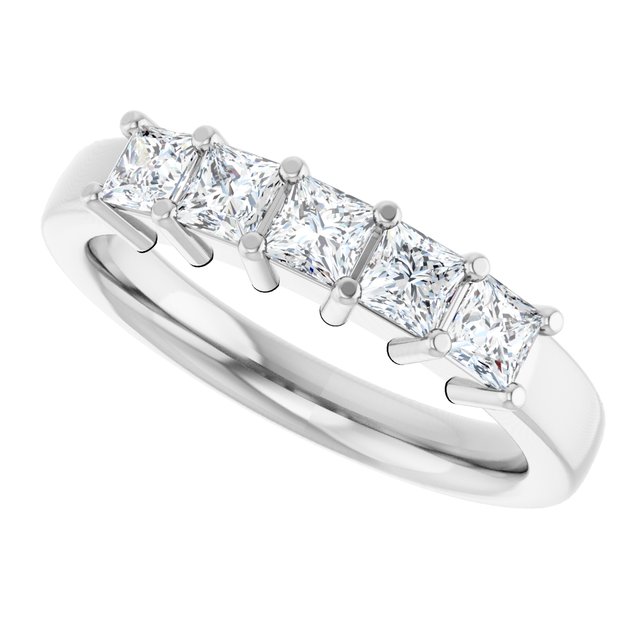 14K White Gold Diamond Anniversary Band – 5/8 Carat Elegance