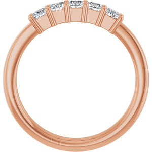 14K White Gold Natural Diamond Anniversary Band – 5/8 CTW