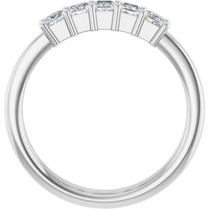 14K White Gold Natural Diamond Anniversary Band – 5/8 CTW