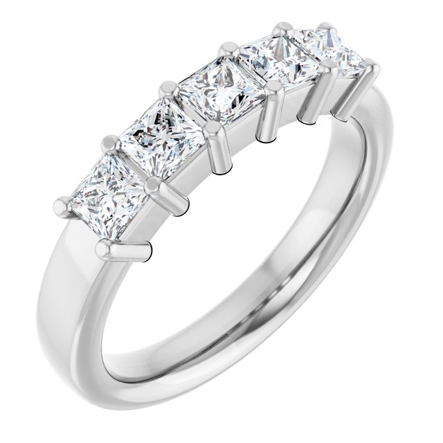 14K White Gold Diamond Anniversary Band – 5/8 Carat Elegance